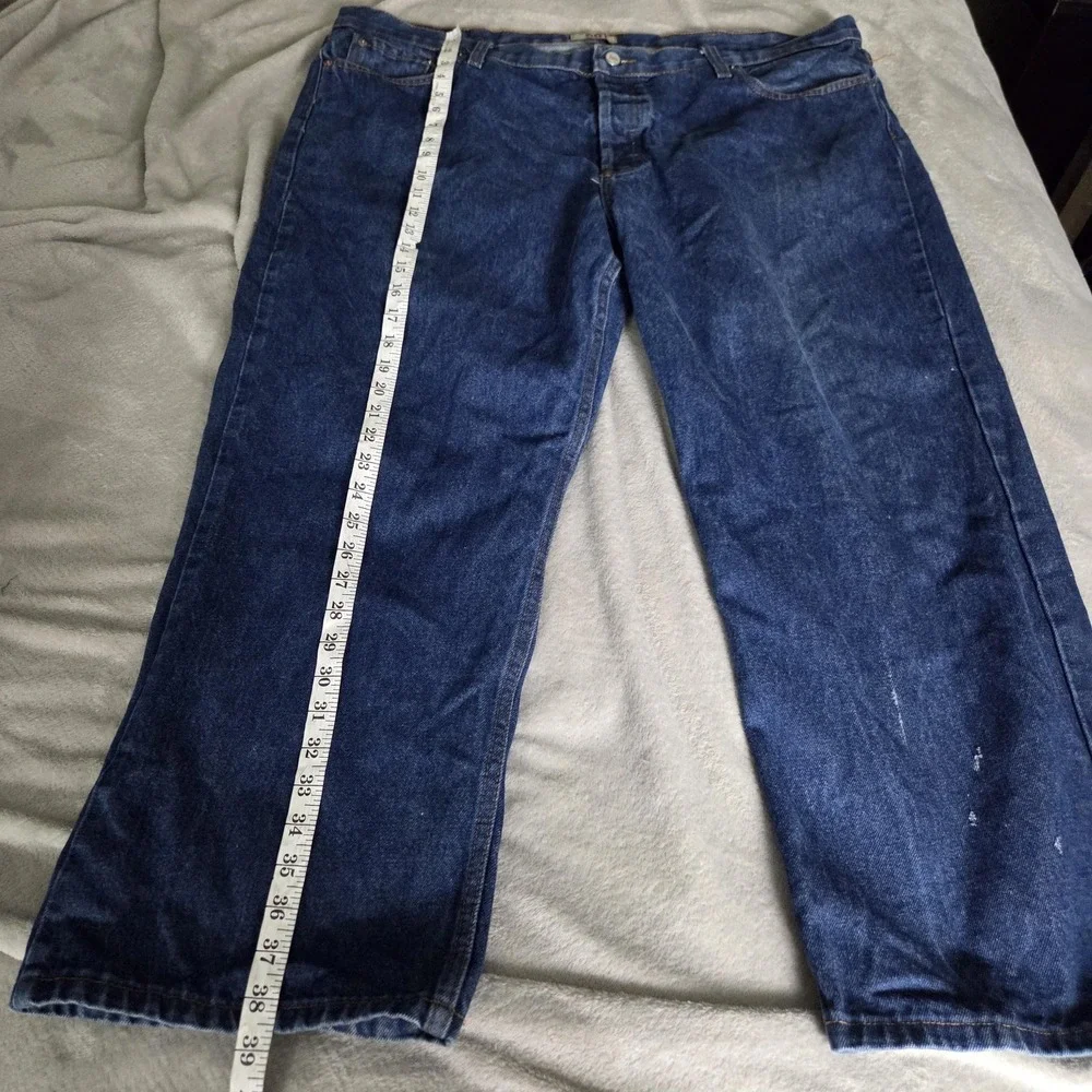 Levis 501 Jeans Mens 42X27 Blue Med Wash Straight Leg Denim Button Fly Red Tab